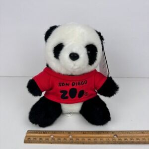 Aurora Small Panda San Diego Zoo CA Souvenir Gift Plush Wearing Red Tshirt